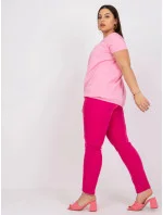 Světle růžová bavlněná halenka Celeste plus size