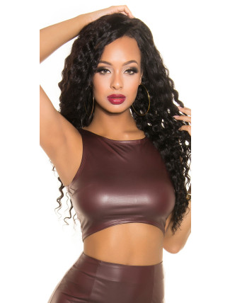 Sexy top KouCla Wetlook Crop Top se zipem