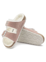 Birkenstock Arizona Suede Leather Shearling Pink Clay LAF insulated žabky úzké (1023258) dámské