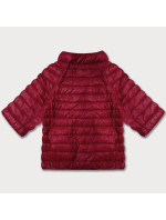Červená/květovaná oboustranná dámská plus size bunda se 3/4 rukávy Minority (M23-7010-16)