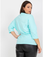 Bavlněná halenka Mint plus size s aplikací