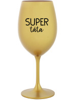 SUPER TÁTA - zlatá sklenice na víno 350 ml