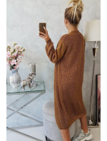 Svetr dlouhý cardigan camel