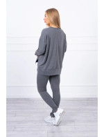 Set s oversize halenkou z grafitu