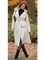 Sexy zimní kabát z umělé kůže v Trenchcoat Look