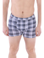 Pánské boxerky Long Fit 104 šedé káro