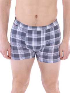 Pánské boxerky Long Fit 104 šedé káro