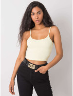 RUE PARIS Světle žlutý crop top