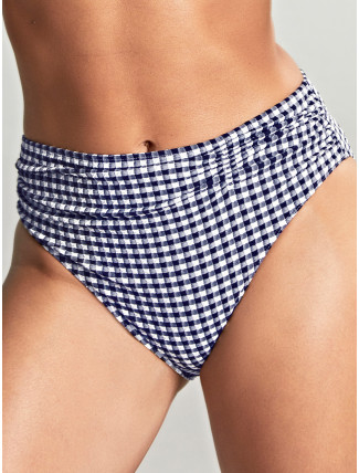 Swimwear Gingham Gather Brief navy gingham SW1729