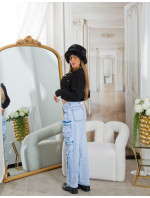 Sexy džíny Musthave Highwaist Cargo Jeans light denim