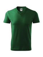 V-neck tričko unisex lahvově zelená