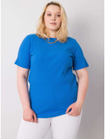 Námořnická modrá halenka plus size s pruhy