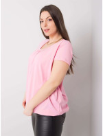 Světle růžová bavlněná halenka Celeste plus size