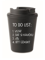 TO DO LIST:  BÝT ÚŽASNÝ - černý termohrnek 300 ml