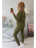 Dvoudílná khaki sada svetrů z alpaky
