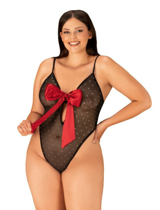 Elegantní body Tienesy teddy 2XL/3XL - Obsessive