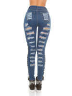 Sexy KouCla Skinny Jeans Used Look & Lacing