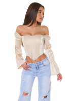 Sexy korzet Koucla Corset Top off-shoulder Satin Look