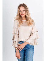 Dámská halenka s volány na rukávech - bílá,