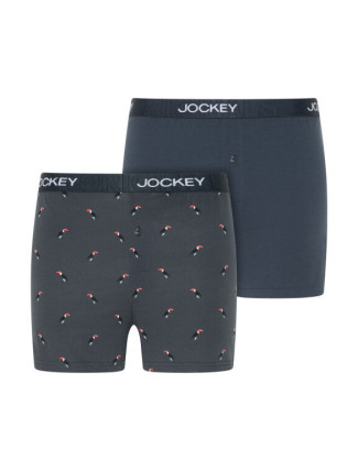 Pánské trenýrky 2Pack 305500 B90 tm. modré s potiskem - Jockey