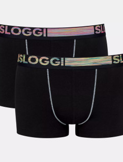 Pánské boxerky GO ABC Natural Hipster 2P - BLACK - černé 0004 - SLOGGI