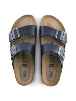 Birkenstock Arizona Soft Footbed Oiled Leather Narrow Žabky dámské/mužské Blue for Narrow Foot Oiled Leather (1013644)