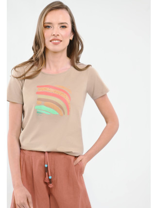 Volcano T-Shirt T-SHORE Beige