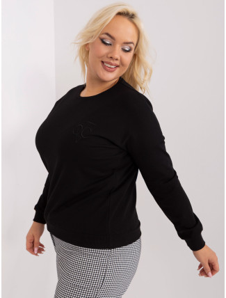 Černá dámská halenka plus size s dlouhým rukávem