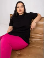 Černá pruhovaná halenka plus size velikosti