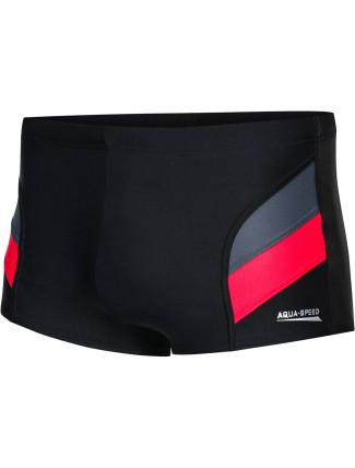 AQUA SPEED Plavecké šortky Aron Black/Red/Grey Pattern 16