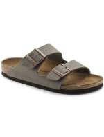 Dámské/ pánské žabky Birkenstock Arizona Birko-Flor Nubuck Stone regular wide grey (0151211)