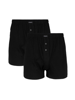 Pánské klasické boxerky ATLANTIC s knoflíčky 2PACK - černé