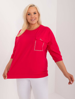 Červená halenka plus size oversize střihu