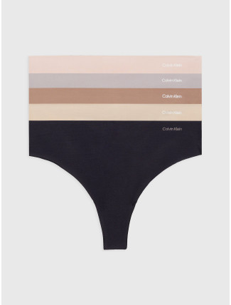 Dámská tanga 5Pack 000QD3556E NP1 vícebarevné - Calvin Klein