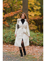 Sexy zimní kabát z umělé kůže v Trenchcoat Look