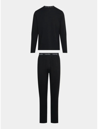 Pánské pyžamo L/S PANT SET 000NM2510E UB1 černé - Calvin Klein