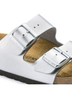 Dámské stříbrné žabky Birkenstock Arizona Birko-Flor Silver regular wide (1012282)