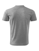 V-neck tričko unisex tmavě šedý melír