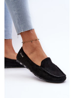 Dámské mokasíny vyrobené z Eco Suede Black Amrutia