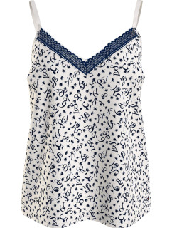 Dámský pyžamový top WOVEN CAMI PRINT UW0UW05006 02X  bílý s potiskem - Tommy Hilfiger