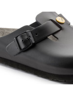 Birkenstock dámské dřeváky Boston ESD Black z přírodní kůže zdravotní žabky úzké úzké (0061368)