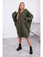 Zateplená oversize mikina v khaki barvě