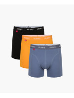 Pánské boxerky ATLANTIC Comfort 3Pack - černé/žluté/šedé