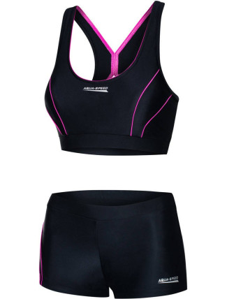 AQUA SPEED Plavky Fiona Black/Pink Pattern 19