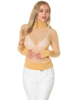 Sexy KouCla mesh turtleneck shirt Kim K. Look