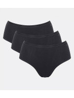 Dámské kalhotky GO Daily Cotton Midi 3P - BLACK - černé 0004 - SLOGGI