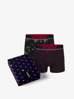 Pánské boxerky Stars ATLANTIC 2Pack + dárková krabička - námořnická modř, námořnická modř