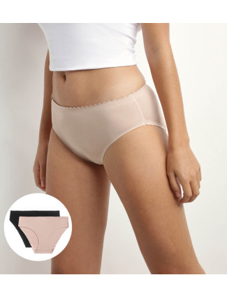 Dámské kalhotky 2 ks DIM BODY TOUCH MIDI BRIEF 2x - DIM - černá