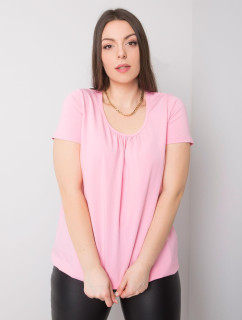 Světle růžová bavlněná halenka Celeste plus size