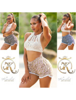 Sexy Highwaist Shorts with Print & lace